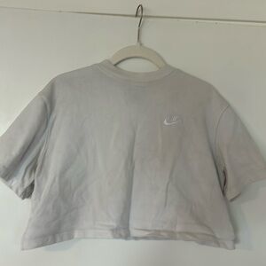 Nike white crop workout top